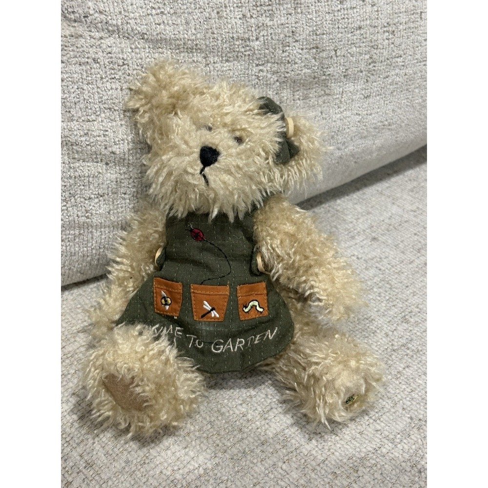 Boyds Bears "Head Bean" Plush Teddy | Garden Overall